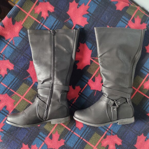 Addition Elle Black Wide Calf Nanette Tall Boots - Picture 4 of 10